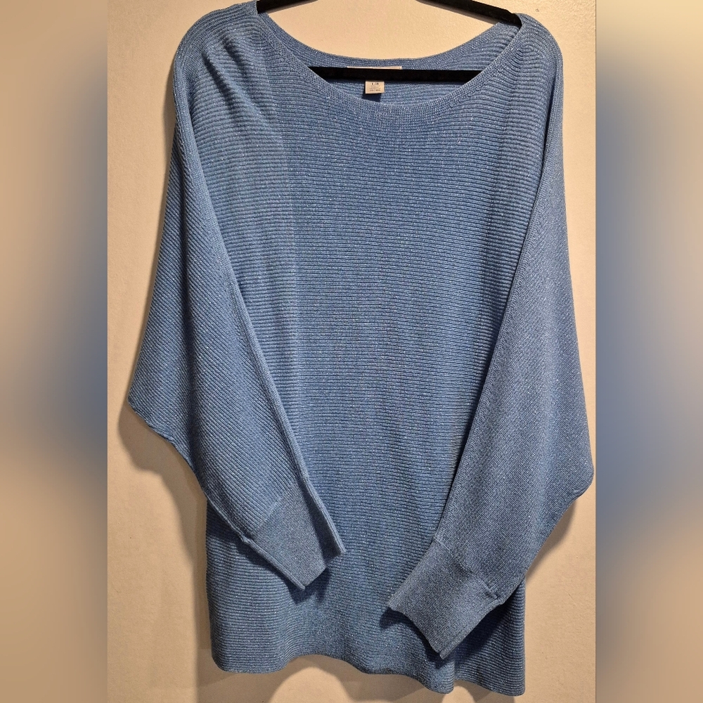Tommy Bahama Off-the-Shoulder Blue Sweater